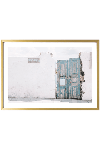 Greece Print - Santorini Art Print - Blue Door #3