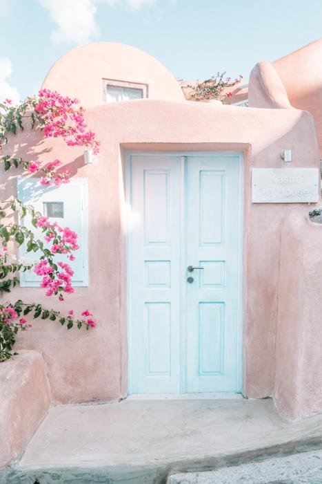 Greece Print - Santorini Art Print - Blue Door #4