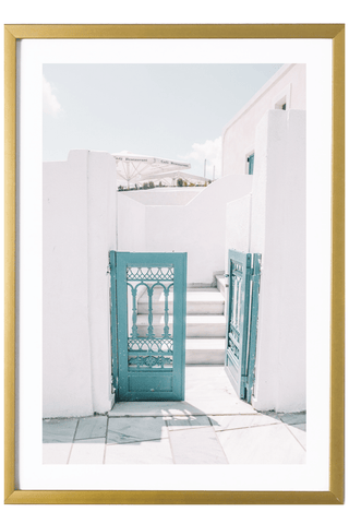 Greece Print - Santorini Art Print - Blue Gate #1