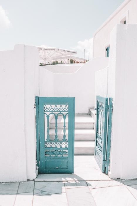 Greece Print - Santorini Art Print - Blue Gate #1