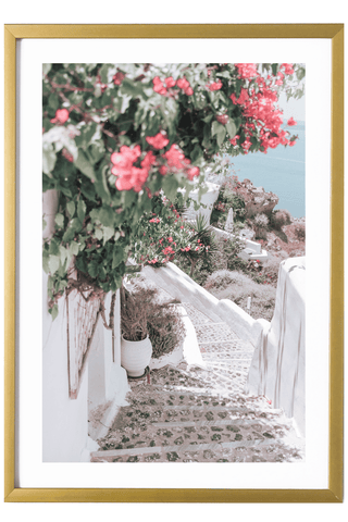 Greece Print - Santorini Art Print - Steps