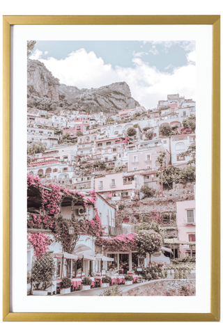 Italy Print - Positano Art Print - Positano in Pink