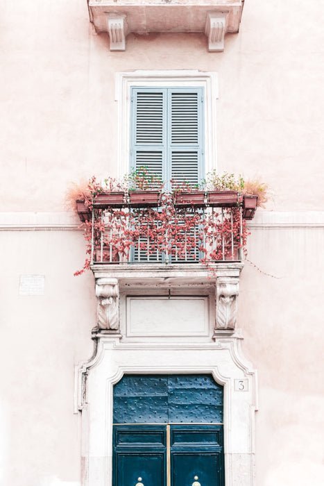 Italy Print - Rome Art Print - Blue Door & Window