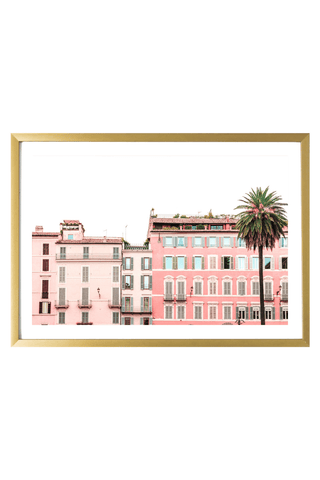 Italy Print - Rome Art Print - Pink Buildings #1