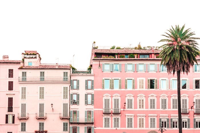 Pink Italy Building Rome Art Print - Pink Buildings #1