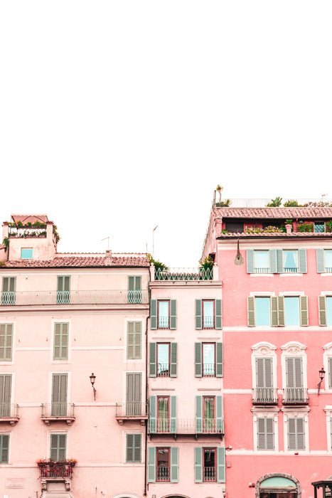 Italy Print - Rome Art Print - Pink Buildings #3