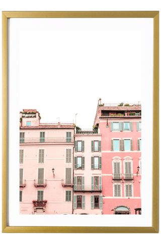 Italy Print - Rome Art Print - Pink Buildings #3