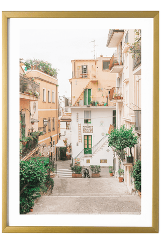 Italy Print - Sicily Art Print - Taormina Village #2