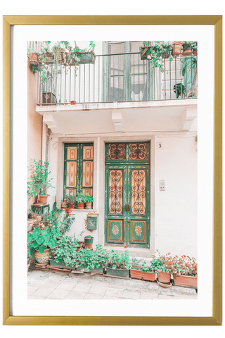 Italy Print - Sicily Art Print - Taormina Village #3