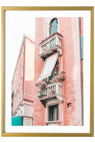 Italy Print - Venice Art Print - Balcony with Flowers