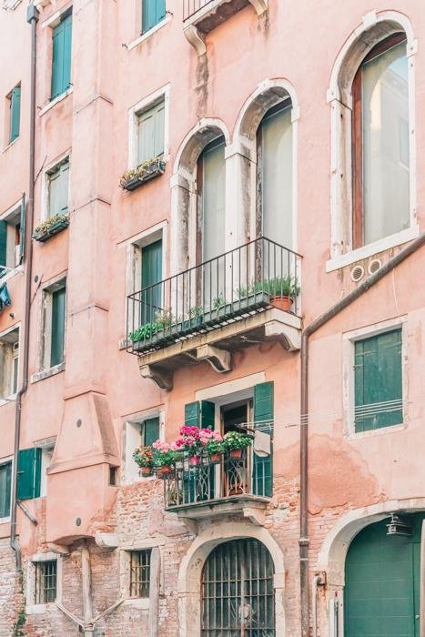 Italy Print - Venice Art Print - Pink Balcony