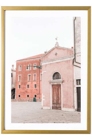 Italy Print - Venice Art Print - Pink Church