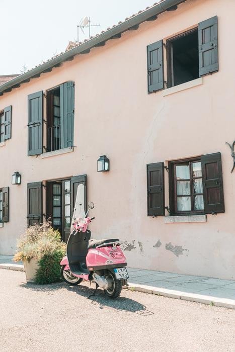 Italy Print - Venice Art Print - Pink Moped