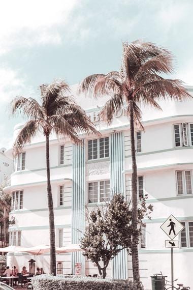 Miami Print - Miami Art Print - Blue Hotel #1