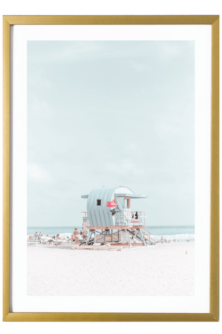 Miami Print - Miami Art Print - Blue Lifeguard Stand