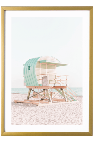 Miami Print - Miami Art Print - Green Lifeguard Stand