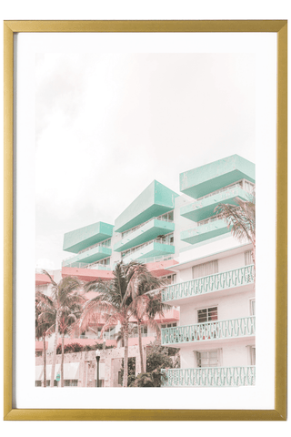 Miami Print - Miami Art Print - Mint Green Building