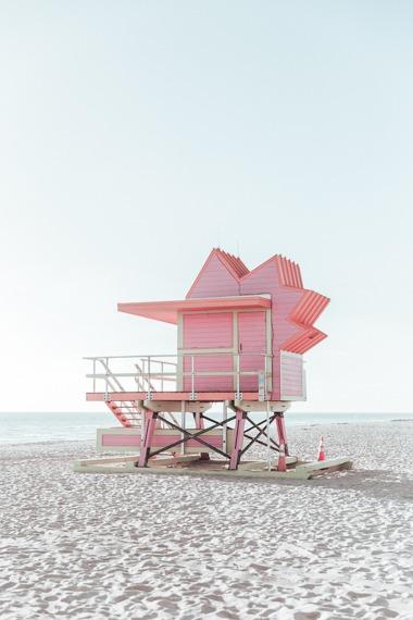Miami Print - Miami Art Print - Pink Lifeguard Stand #1