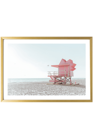 Miami Print - Miami Art Print - Pink Lifeguard Stand #2