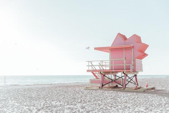 Miami Print - Miami Art Print - Pink Lifeguard Stand #2