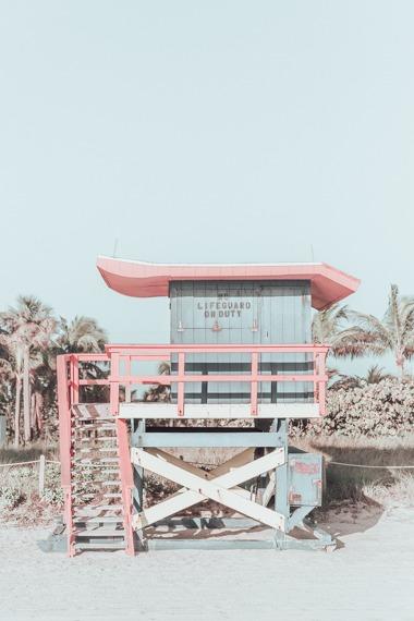 Miami Print - Miami Art Print - Purple Lifeguard Stand