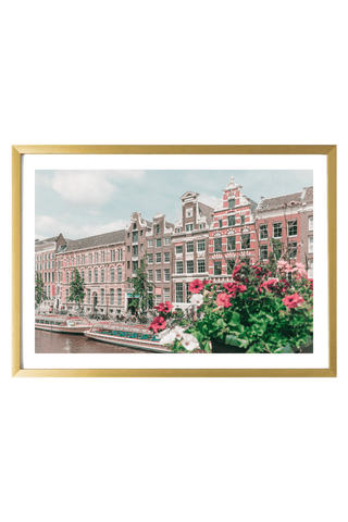 Netherlands Print - Amsterdam Art Print - Colorful Canal #1