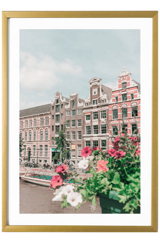 Netherlands Print - Amsterdam Art Print - Colorful Canal #2