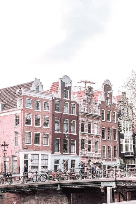 Netherlands Print - Amsterdam Art Print - Pink Buildings