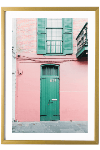 New Orleans Print - New Orleans Art Print - Green Door #1