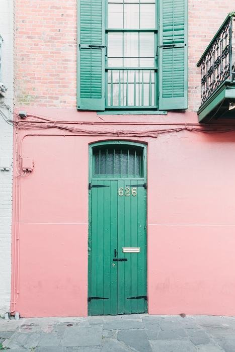 New Orleans Print - New Orleans Art Print - Green Door #1