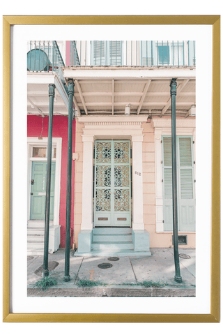 New Orleans Print - New Orleans Art Print - Green Door #2