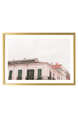 New Orleans Print - New Orleans Art Print - Pastel Pink House