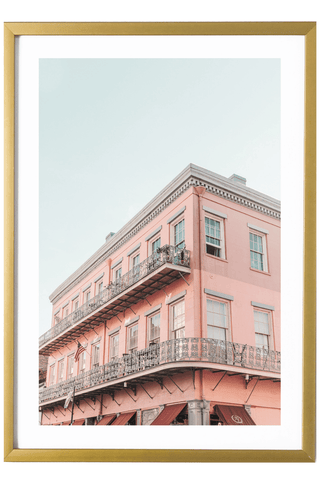 New Orleans Print - New Orleans Art Print - Pink Building