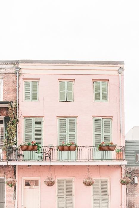 New Orleans Print - New Orleans Art Print - Pink & Green House