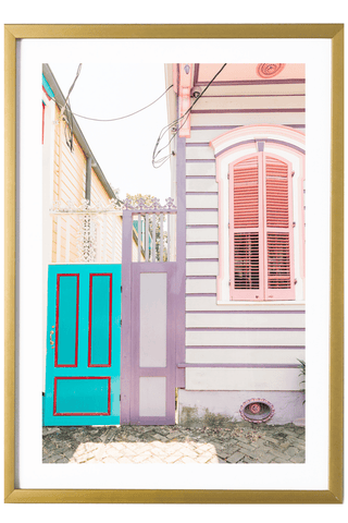 New Orleans Print - New Orleans Art Print - Pink & Purple House #2