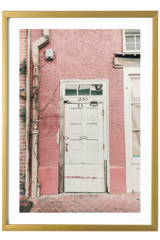 New Orleans Print - New Orleans Art Print - White & Pink Door