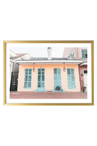 New Orleans Print - New Orleans Art Print - Yellow & Blue House