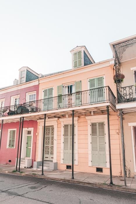 New Orleans Print - New Orleans Art Print - Yellow & Pink Houses