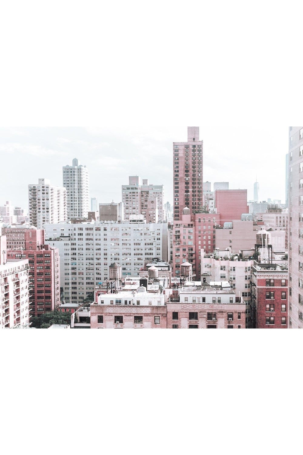 New York City Print - New York City Art Print - Pink Skyline