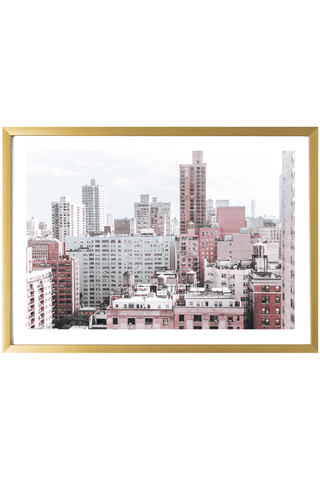 New York City Print - New York City Art Print - Pink Skyline