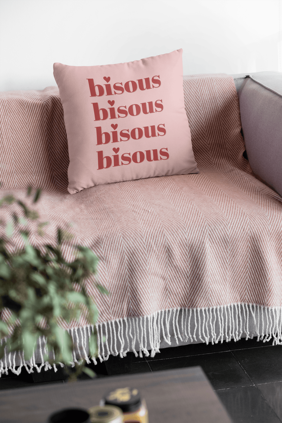 Pillows - Dorm Room Pillow - French Bisous