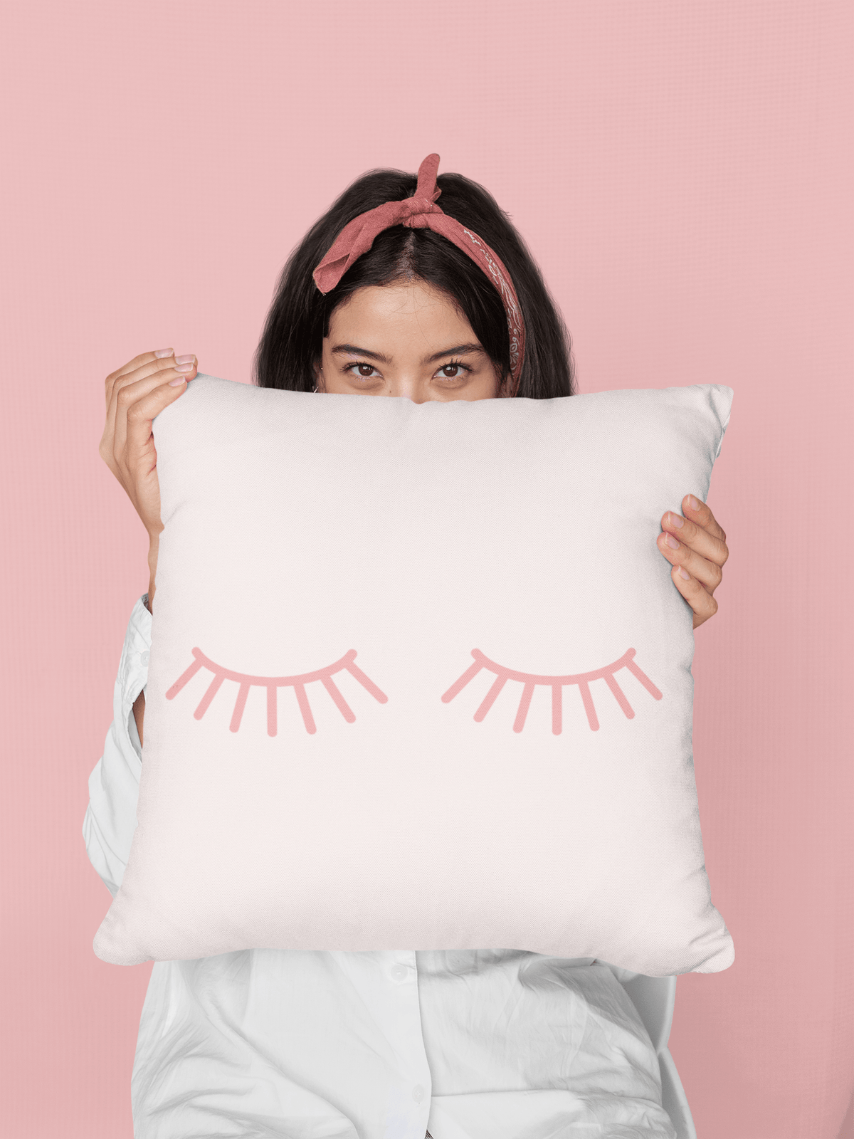 Pillows - Dorm Room Pillow - Pink Eyelashes