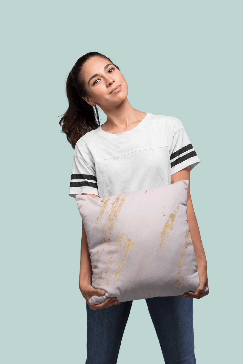 Pillows - Dorm Room Pillow - Pink & Gold Abstract