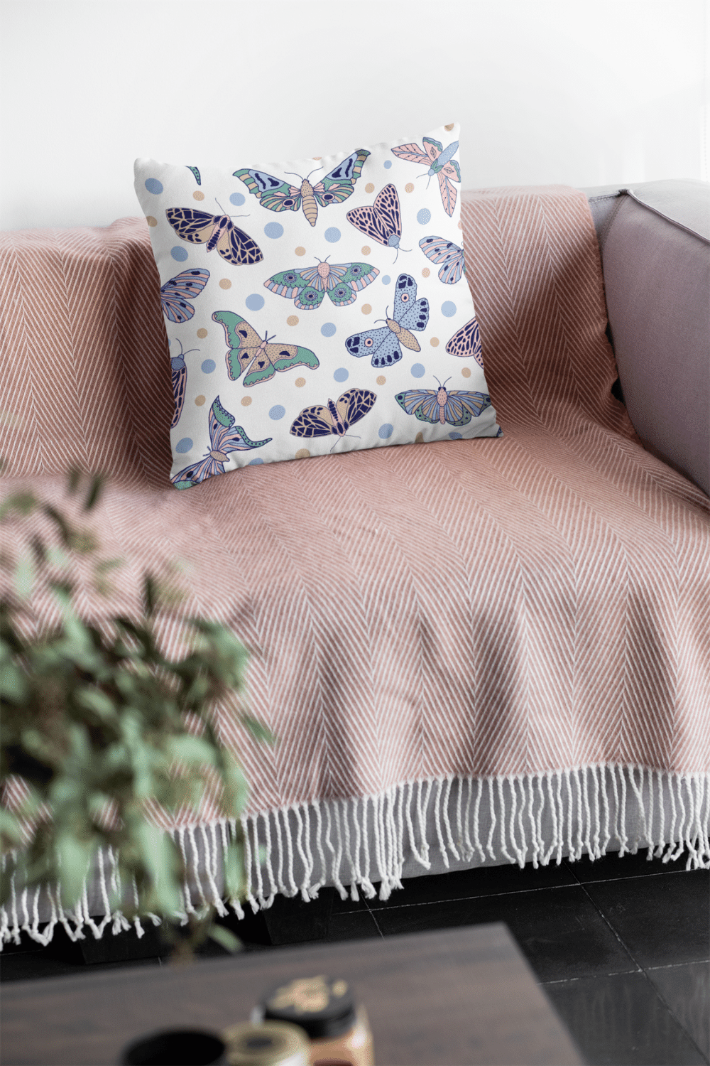 Pillows - Dorm Room Pillow - Purple Butterflies