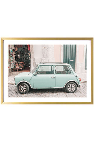 Portugal Print - Lisbon Art Print - Mini Cooper