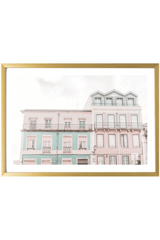 Portugal Print - Lisbon Art Print - Mint Green Building