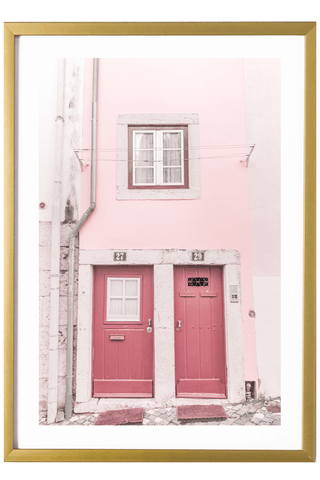 Portugal Print - Lisbon Art Print - Pink Doors