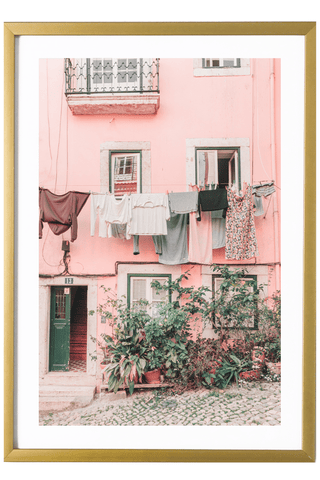 Portugal Print - Lisbon Art Print - Pink House