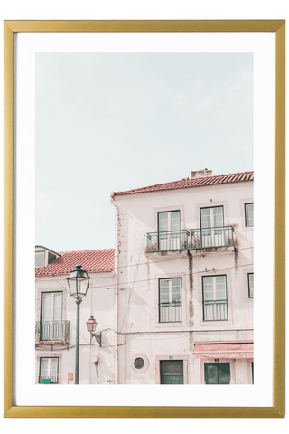 Portugal Print - Lisbon Art Print - White Building