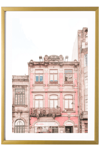 Portugal Print - Porto Art Print- Pink Building